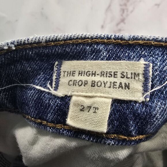 Madewell Jean Womens 27 X 27 High Rise Slim Crop Boyjean Lavern Acid Wash - Picture 4 of 13